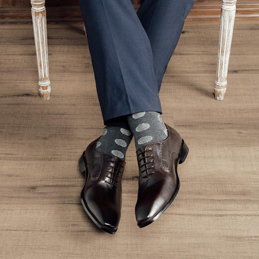 Giày Oxford Nam LAFORCE Quarter Brogue GNLA82.3-CF Tặng Tất Nam Cao Cấp