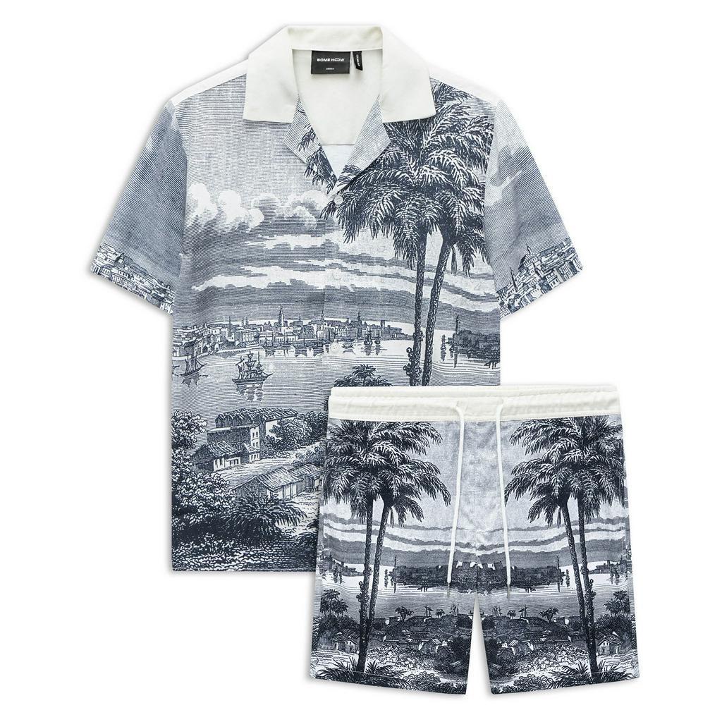 Set Nam Shirt Summer Landscape, Chất Vải Rayon Thoải Mái, SB0011, SOMEHOW