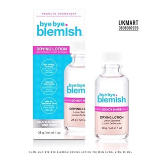 DATE MỚI 01/2023 Chấm Mụn Bye Bye Blemish Drying Lotion Sạch Mụn 29.5ml