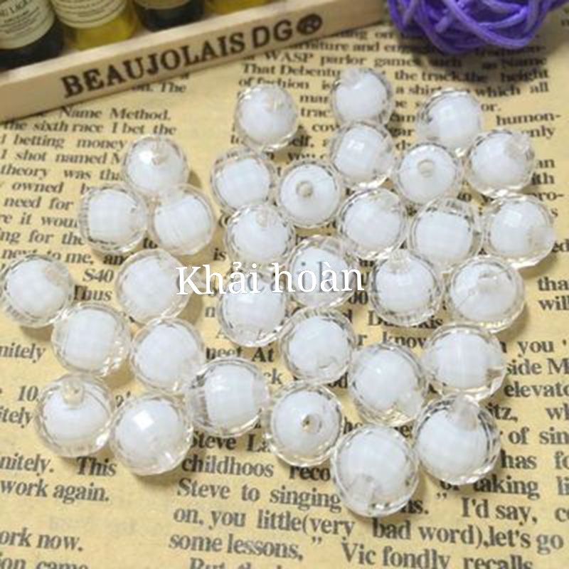 0.5kg Hạt banh nhân  nhiều màu sắc đẹp trang trí làm rèm nhựa Acrylic 8mm 10mm