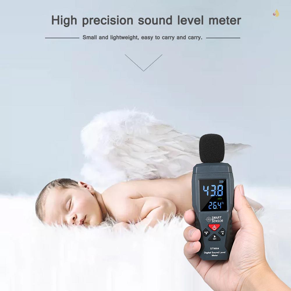 Máy Đo Tiếng Ồn Kỹ Thuật Số Cảm Biến Thông Minh Mini Màn Hình LCD 30-130dBA ST9604
