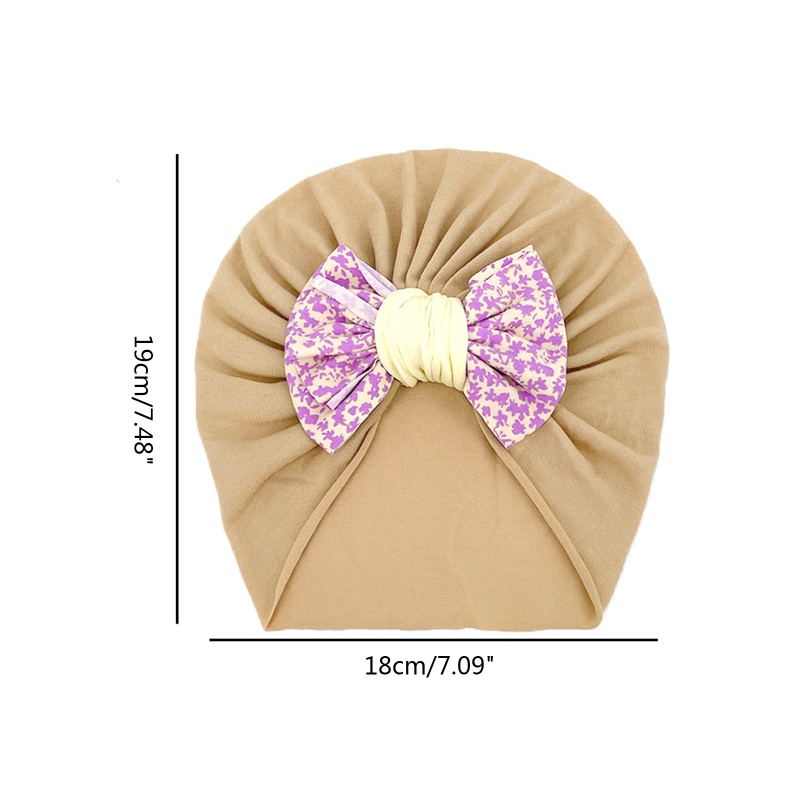 Mũ Beanie Thắt Nơ In Họa Tiết Hoa Dành Cho Trẻ Sơ Sinh