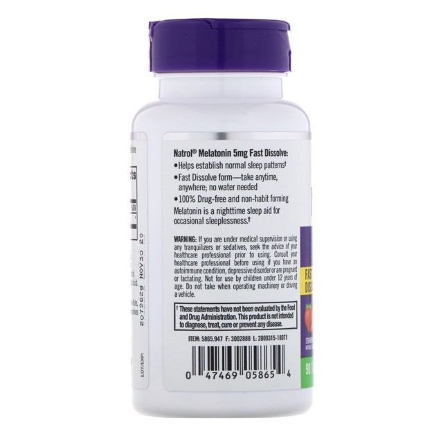 Viên ngậm Natrol Melatonin Sleep 5mg 250 viên | Thế Giới Skin Care