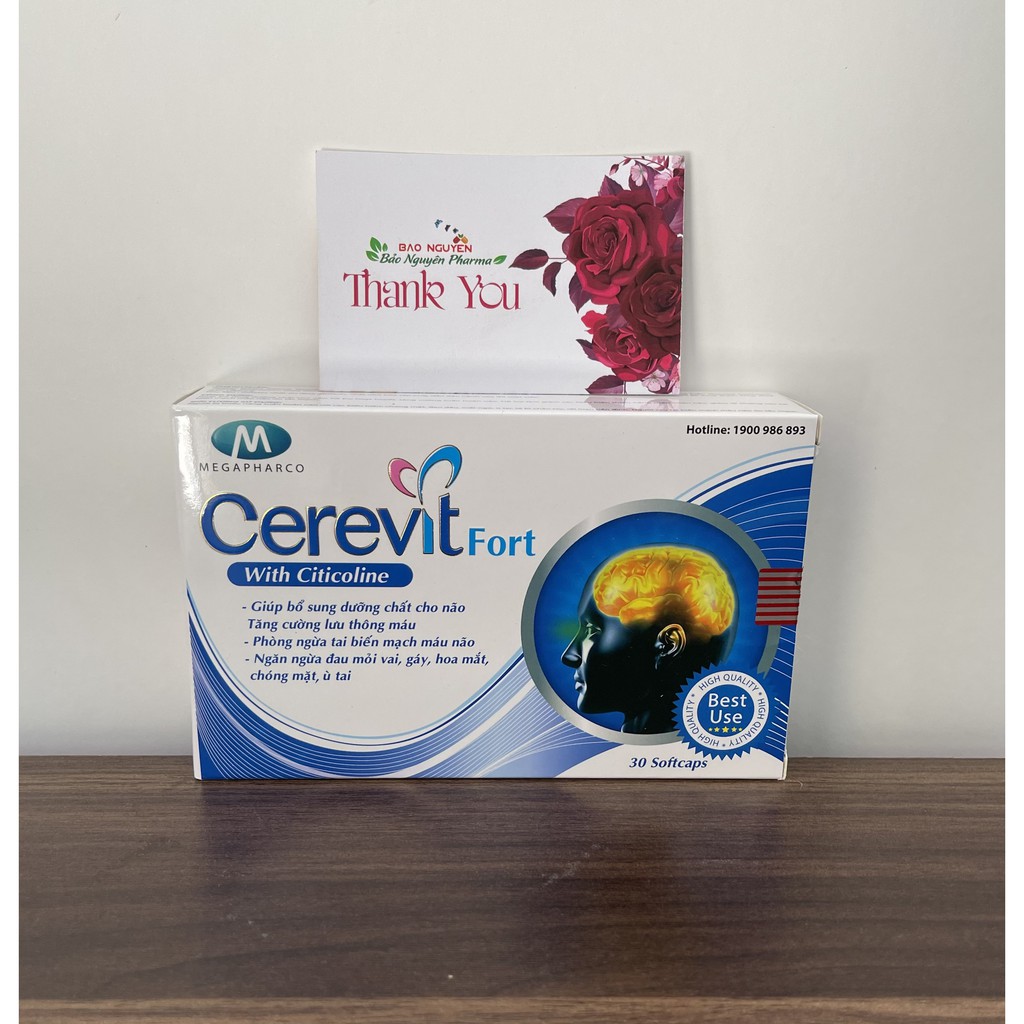 Viên uống CEREVIT FORT GIÚP TĂNG CƯỜNG LƯU THÔNG MÁU ,BỔ NÃO cung cấp dưỡng chất cho não