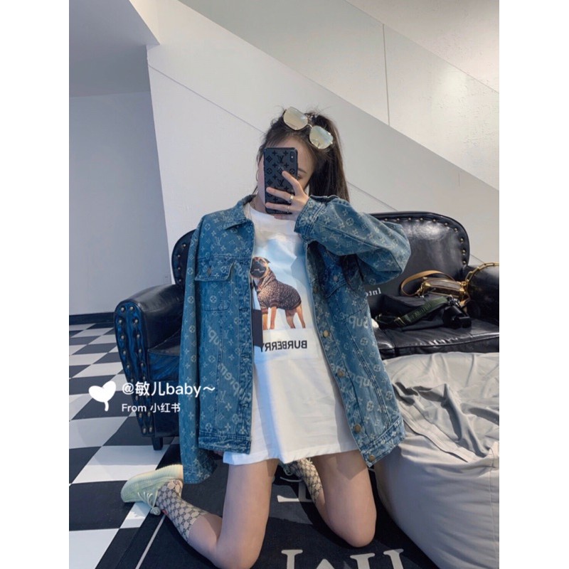 Áo khoác bò Louis Vuitton LV hàng cao cấp logo in cực xịn màu sắc mới nhất năm nay