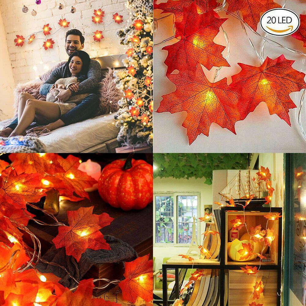 kent  Led light maple leaf jack-o-lantern string Christmas Halloween decoration battery light bar