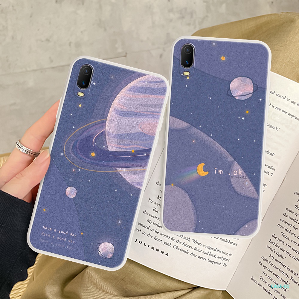 Ốp Điện Thoại Họa Tiết Hành Tinh Tím Dễ Thương H166 Cho VIVO Y11 Y11S Y12S Y12A Y20i VIVO V20 PRO VIVO S7 S7T