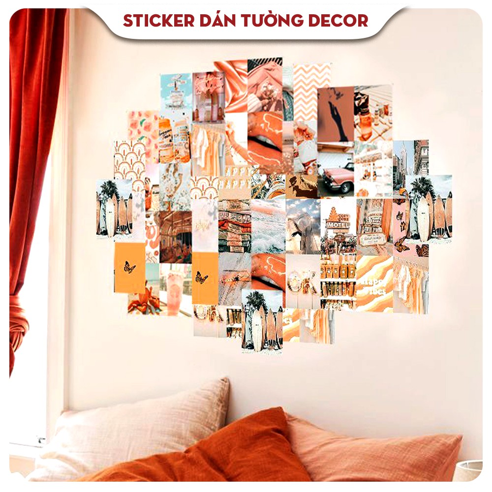 Sticker dán tường decor phòng trọ Wall Collage Postcard dán tường trang trí phòng ngủ Hàn Quốc