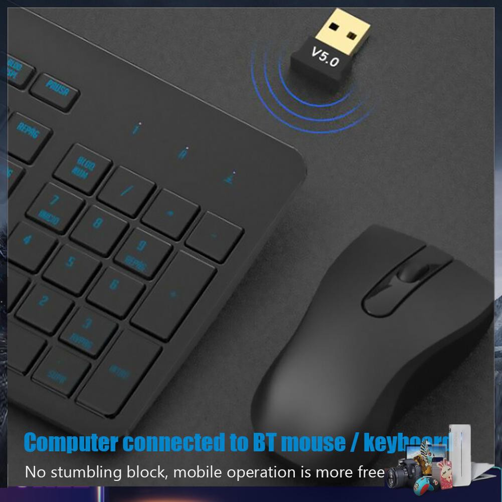 USB bluetooth 5.0 thu âm thanh không dây Dongle CSR 4.0 cho loa máy tính PC