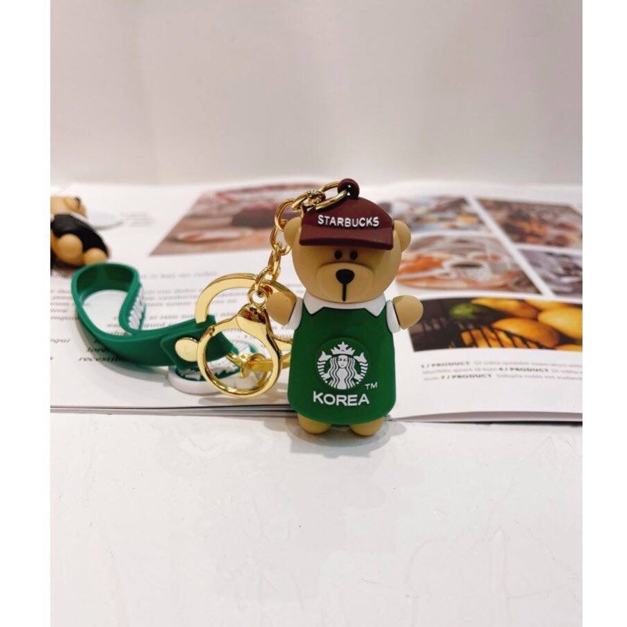 Móc khóa mô hình chú gấu Starbucks đáng yêu làm quà tặng trang trí_Rap