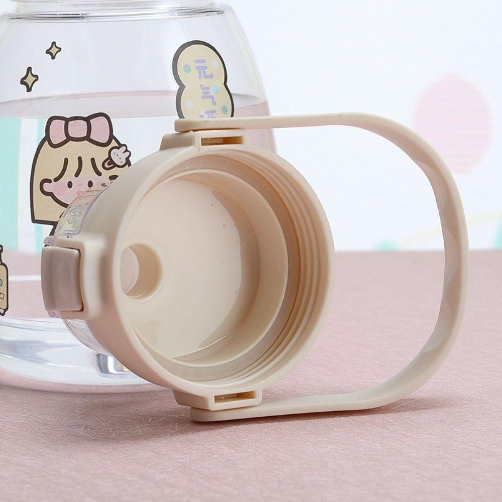 YIYU Bình Nước Bằng Nhựa Dung Tích Lớn Có Ống Hút Họa Tiết Dễ Thương Cho Mùa Hè