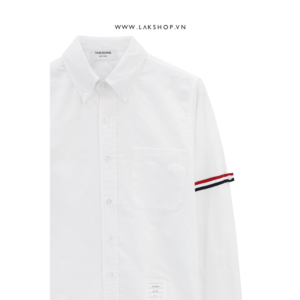 Áo Sơmi TB White Cotton Oxford Grosgrain Armband Shirt