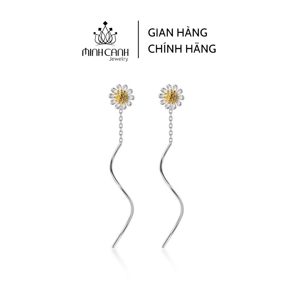 Bông Tai Bạc Hoa Cúc Họa Mi Dáng Dài - Minh Canh Jewelry