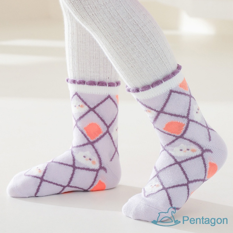 Vớ Dài Trung Bình In Họa Tiết Hoạt Hình Hoa Và Nơ Ngọt Ngào Thời Trang Xuân Thu