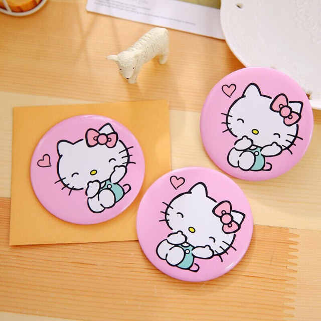 Gương trang điểm, gương mini bỏ túi Hello Kitty