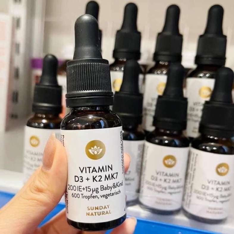 Vitamin D3 K2 Mk7 Sunday natural 20ml Đức ashinshop