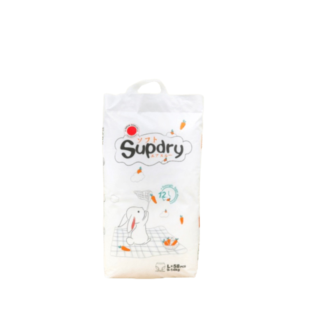 Tã Bỉm SUPDRY TRẮNG SUPDRY THƯỜNG Nội Địa Trung dán/quần size M64/L58/XL52