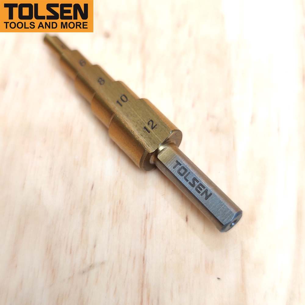 Mũi khoan tháp từng bước 4mm tới 12mm TOLSEN HSS Titanium 75871