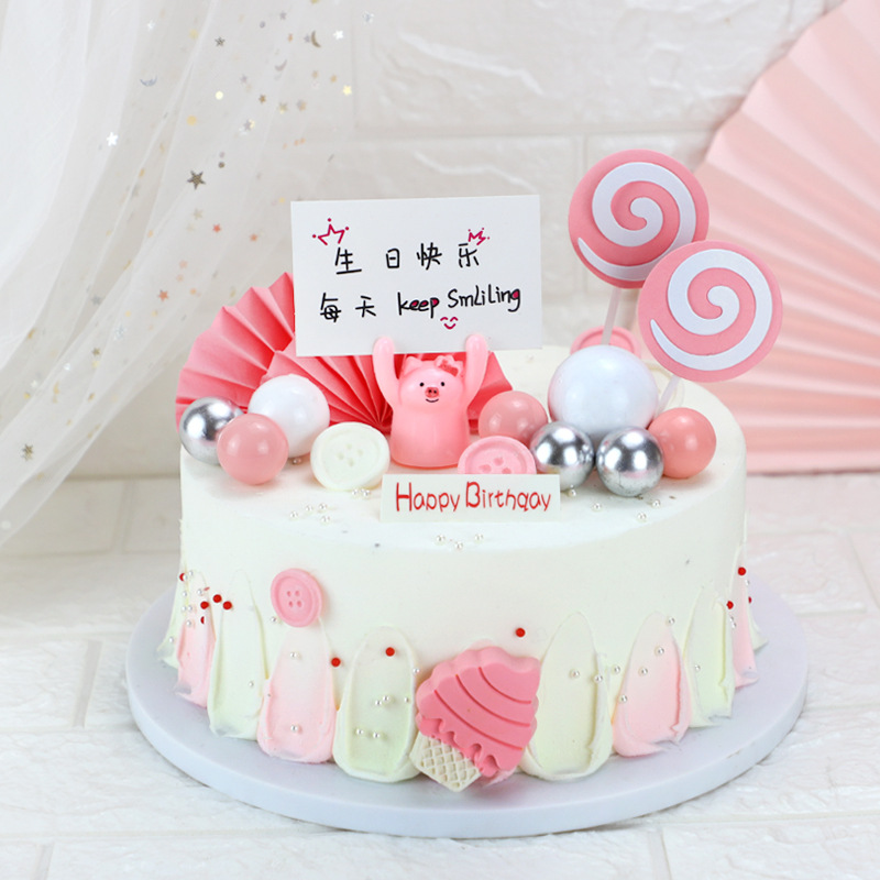 Mô hình chú heo nhỏ trang trí bánh kem sinh nhật