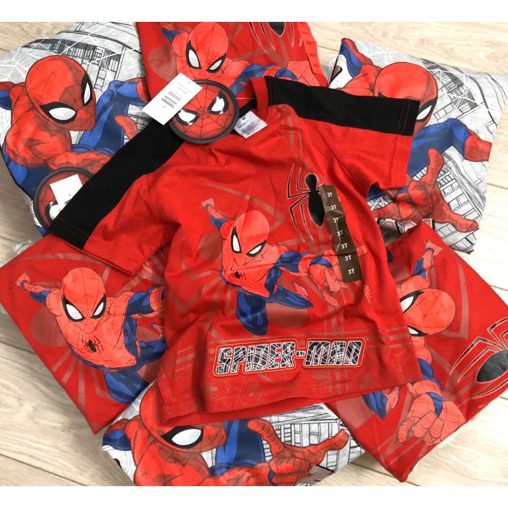 Set 2 áo cộc tay siêu nhân nhện spiderman Disney dư xịn cho bé trai