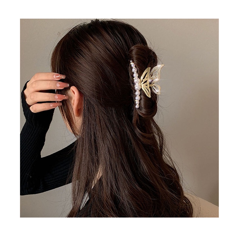 Kẹp Tóc Hình Bướm Đính Ngọc Trai Thời Trang