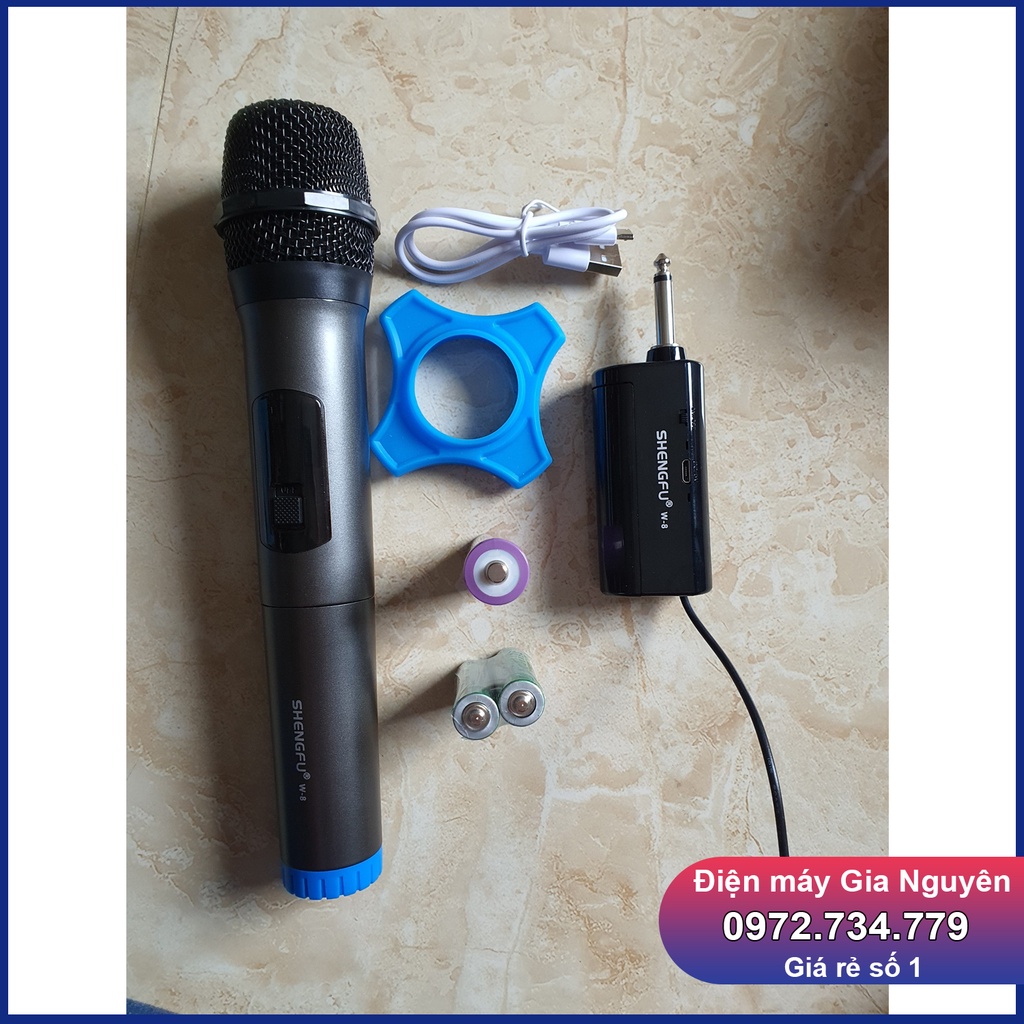 Micro hát karaoke W8 1 tay mic hút âm nhạy. hát hay
