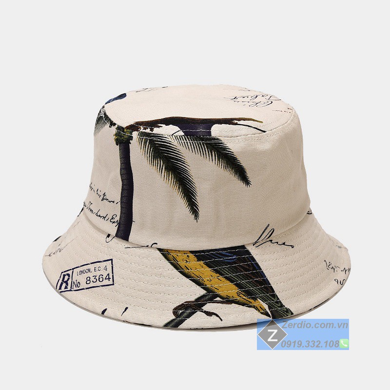 Mũ Bucket ZERDIO họa tiết chất liệu cotton cực mát cho cả nam và nữ