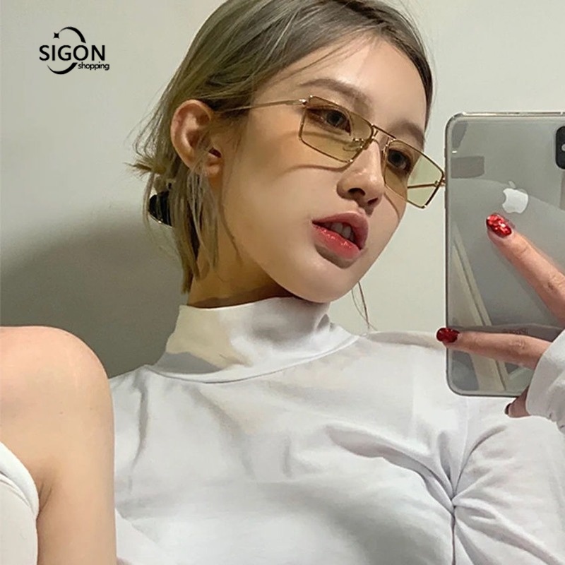 Kính Mát Gọng Chữ Nhật Chống Tia Uv400 Thời Trang Dành Cho Các Cặp Đôi