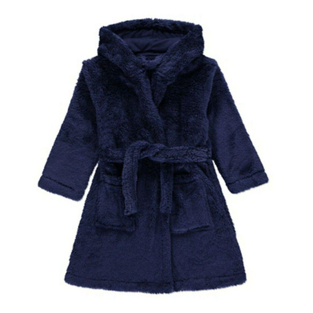 Áo Choàng Tắm Có Mũ Trùm Bằng Vải Lông Cừu Màu Xám Cho Bé Trai susun