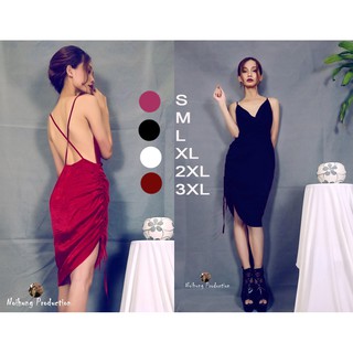 VÁY ĐẦM ĐI DỰ TIỆC DÁNG ÔM BODY SEXY HOTGIRL CỔ ĐỔ BIGSIZE 2 HAI DÂY PARTY BAR