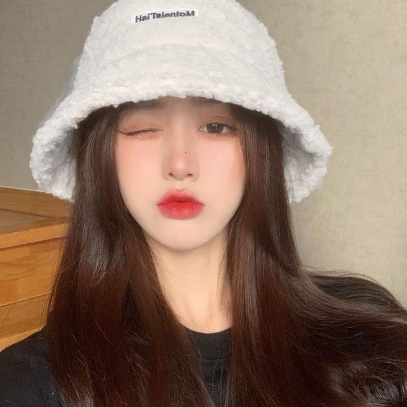 Mũ Lông cừu Bucket Retro Phong Cách Hàn Quốc
