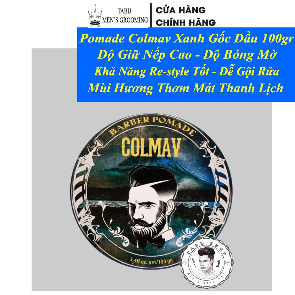 [Bán Buôn] Sáp Vuốt Tóc Colmav Pomade Xanh Gốc Dầu