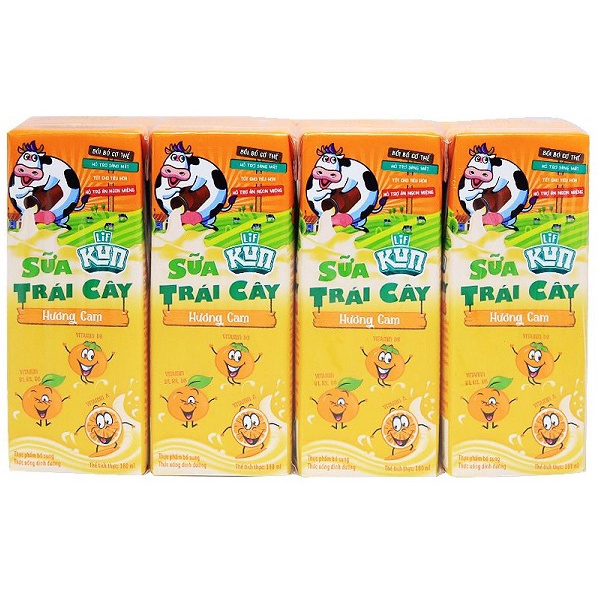 Sữa Kun trái cây 180ml (vỉ 4 hộp)