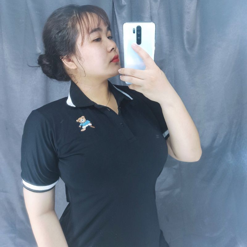 Đầm thun polo thêu gấu bigsize 60-90kg