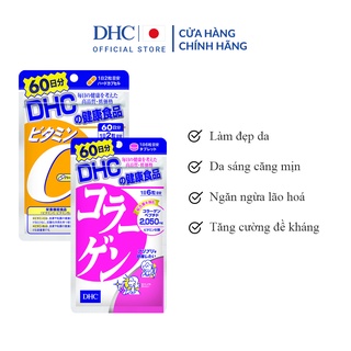 Combo Viên uống DHC Làm sáng và Đẹp da 60 ngày Collagen & VitC