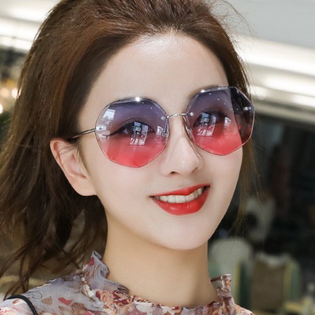 Kính Mát nữ K02 mắt kính thời trang 2020 kính râm nữ không viền đa giác phong cách thời trang hàn quốc | BigBuy360 - bigbuy360.vn