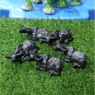Tượng gốm trâu nằm trang trí tiểu cảnh,trâu 7cm
