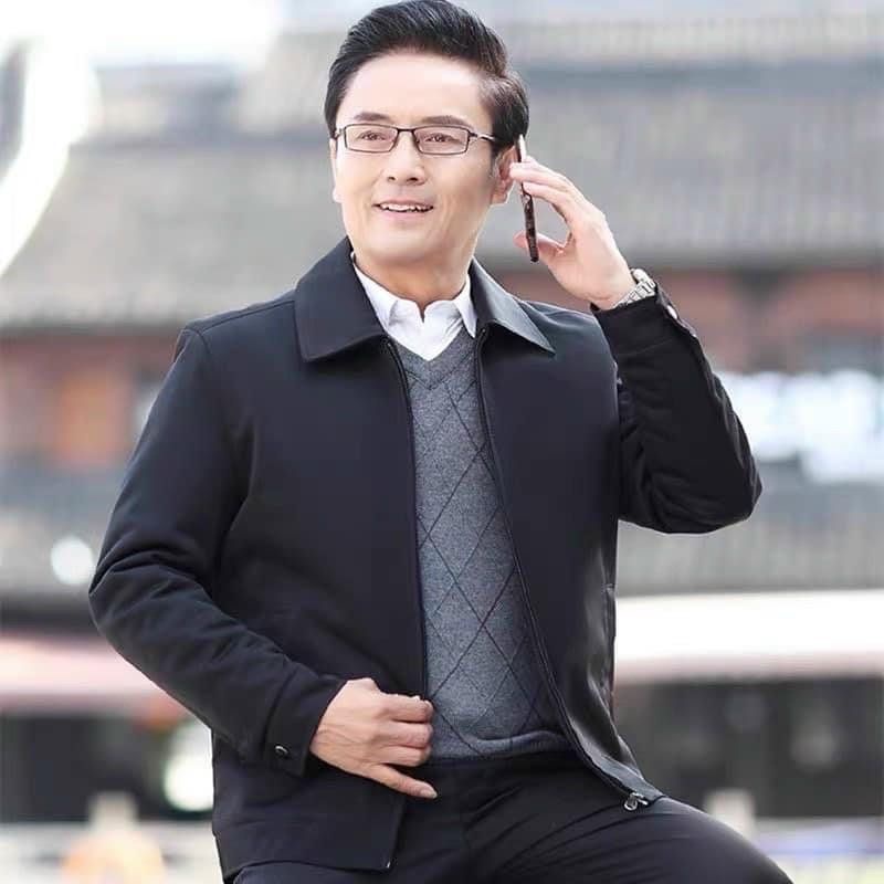 Áo khoác lót lông vàng cho bố