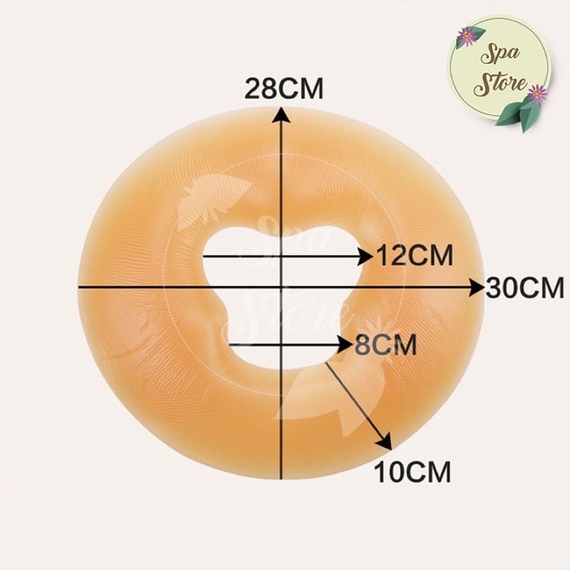 Gối silicon nằm úp mặt, dùng trong spa massage body, tắm trắng