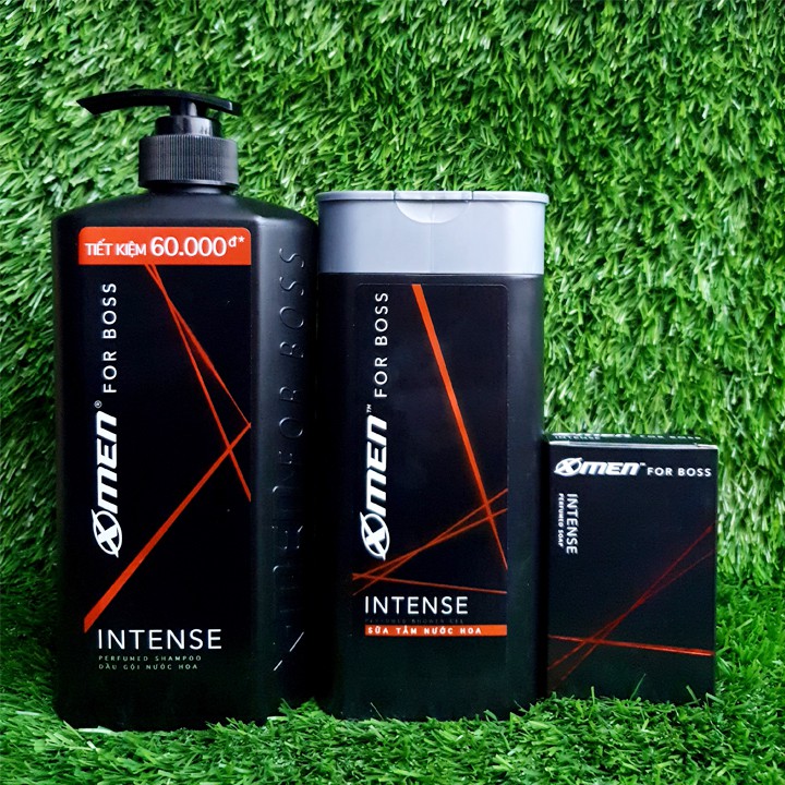 Combo Dầu Gội XMen for Boss Intense 650g + Sữa Tắm Boss Intense 380g - Tặng Xà Bông Cục