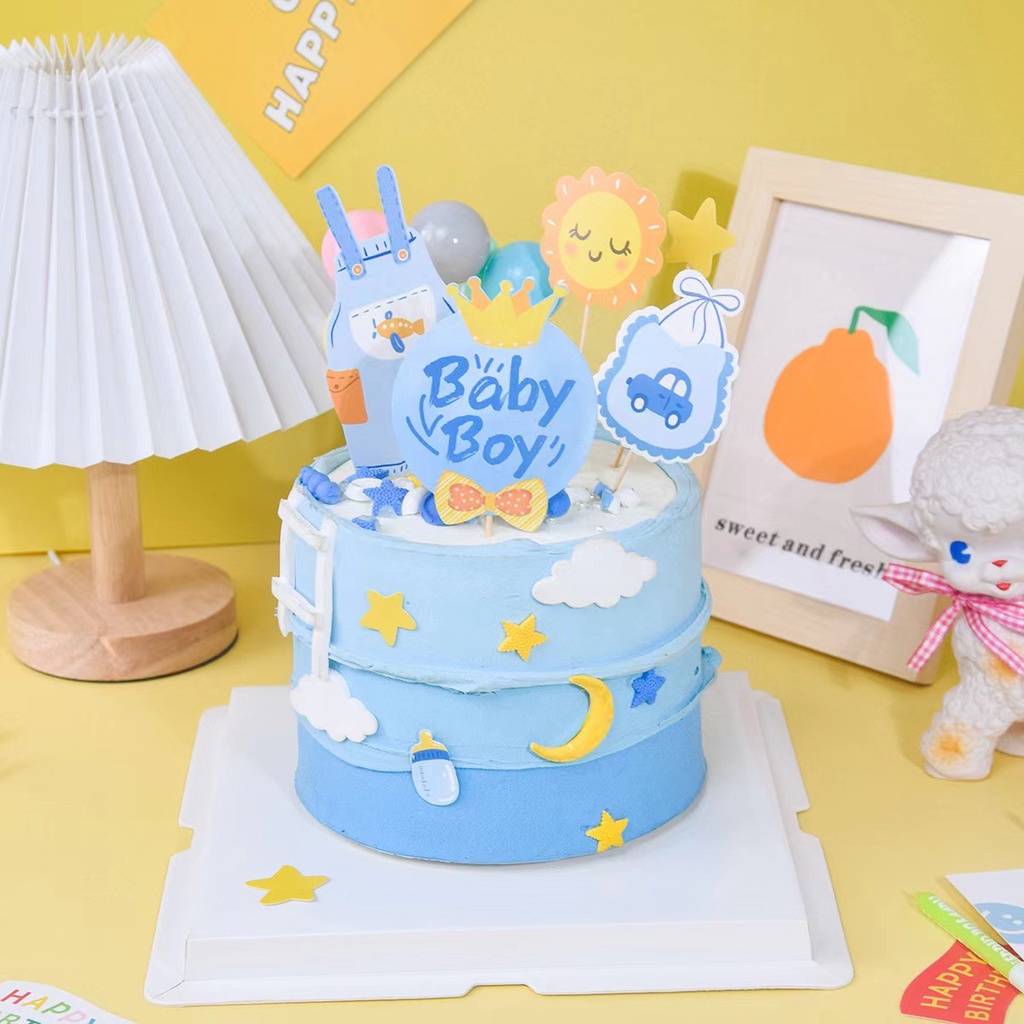 [SIÊU RẺ❤️] – SCG Baby Boy (mẫu 2) - Trang trí bánh sinh nhật bánh kem