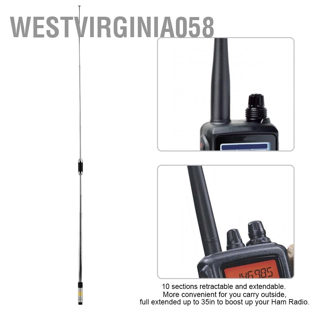 Westvirginia058 RH770 SMA-Male Băng tần kép 144 / 430MHz Ăng-ten bộ đàm cầm tay kính thiên văn