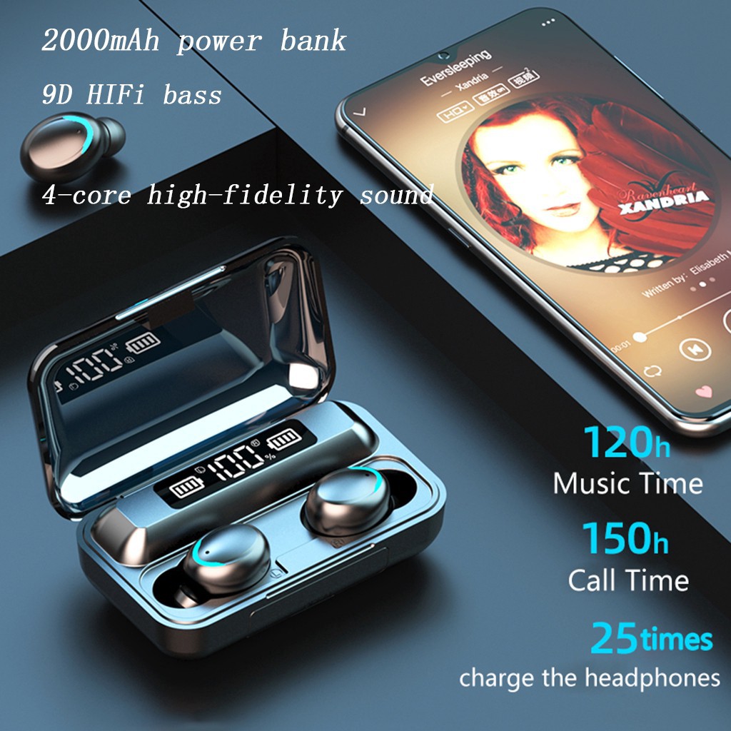 Tai Nghe Bluetooth Amoi F9 Pro 5.0 TWS Kết Nối ko dây Dành Cho ĐT táo vs Android Chuyên Gaming-Phiên Bản Quốc Tế