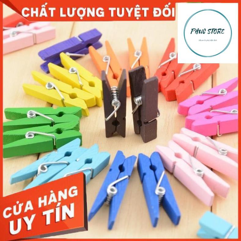 Set 50 Kẹp Gỗ Nhiều Màu ❣️GIÁ SIÊU RẺ❣️ Set 50 Kẹp Gỗ Treo Ảnh Kích Thước  0.7cmx3.5cm, Kẹp Gỗ Trang