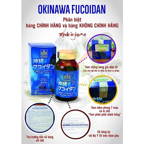 Okinawa Fucoidan Nâng Cao Đề Kháng Chống Ung Thư, Giảm Nguy Cơ U Bướu - 180 Viên