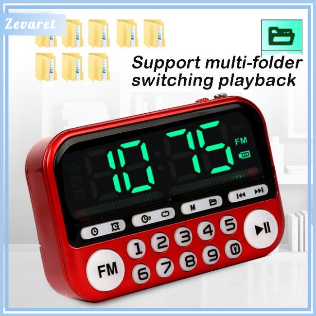 Loa Zevaret Mini Cầm Tay Màn Hình Kỹ Thuật Số Tích Hợp Đài FM USB TF MP3