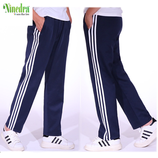 [NINEDRA - QUÀ TẶNG 1 HỘP BÚT CHÌ] Quần thể dục học sinh 3 sọc may 2 lớp dày cho trẻ từ 18-75kg