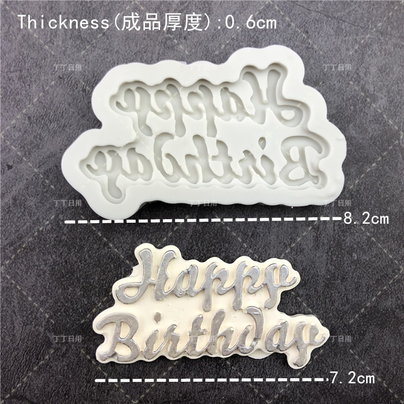 Khuôn Chữ Happy Birthday 3d Làm Bánh, Sô Cô La, Thạch