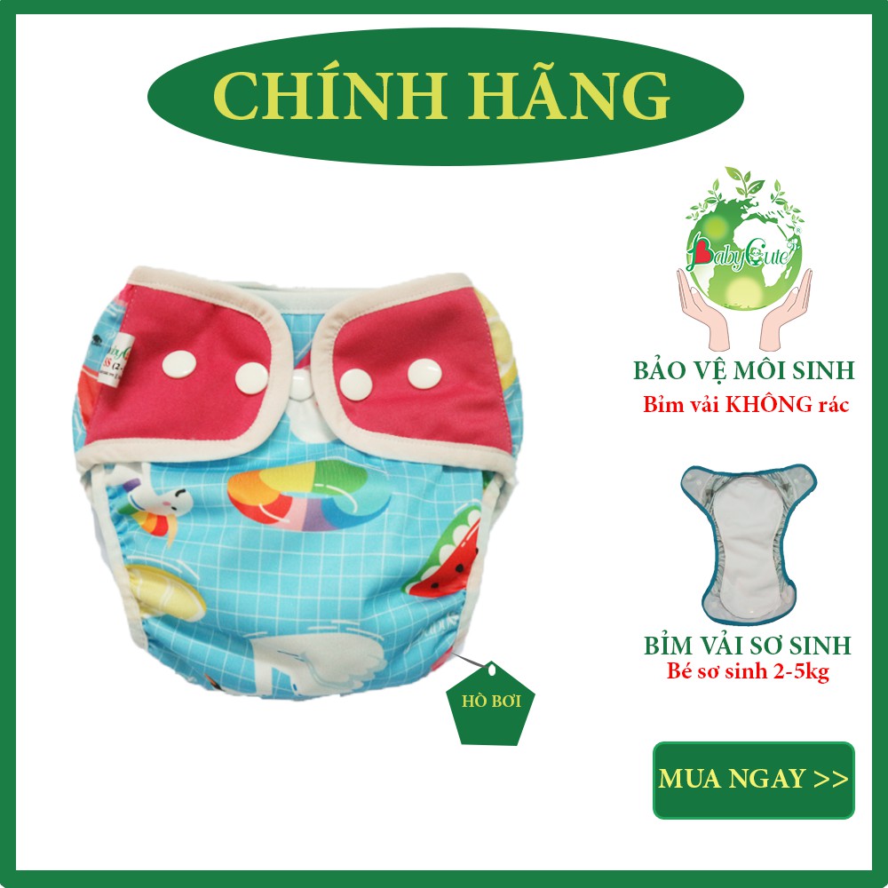 [MẪU MỚI] Bỉm tã vải BabyCute cho bé sơ sinh từ 2-5kg (gồm 1 vỏ + 1 lót) - Giao mẫu ngẫu nhiên