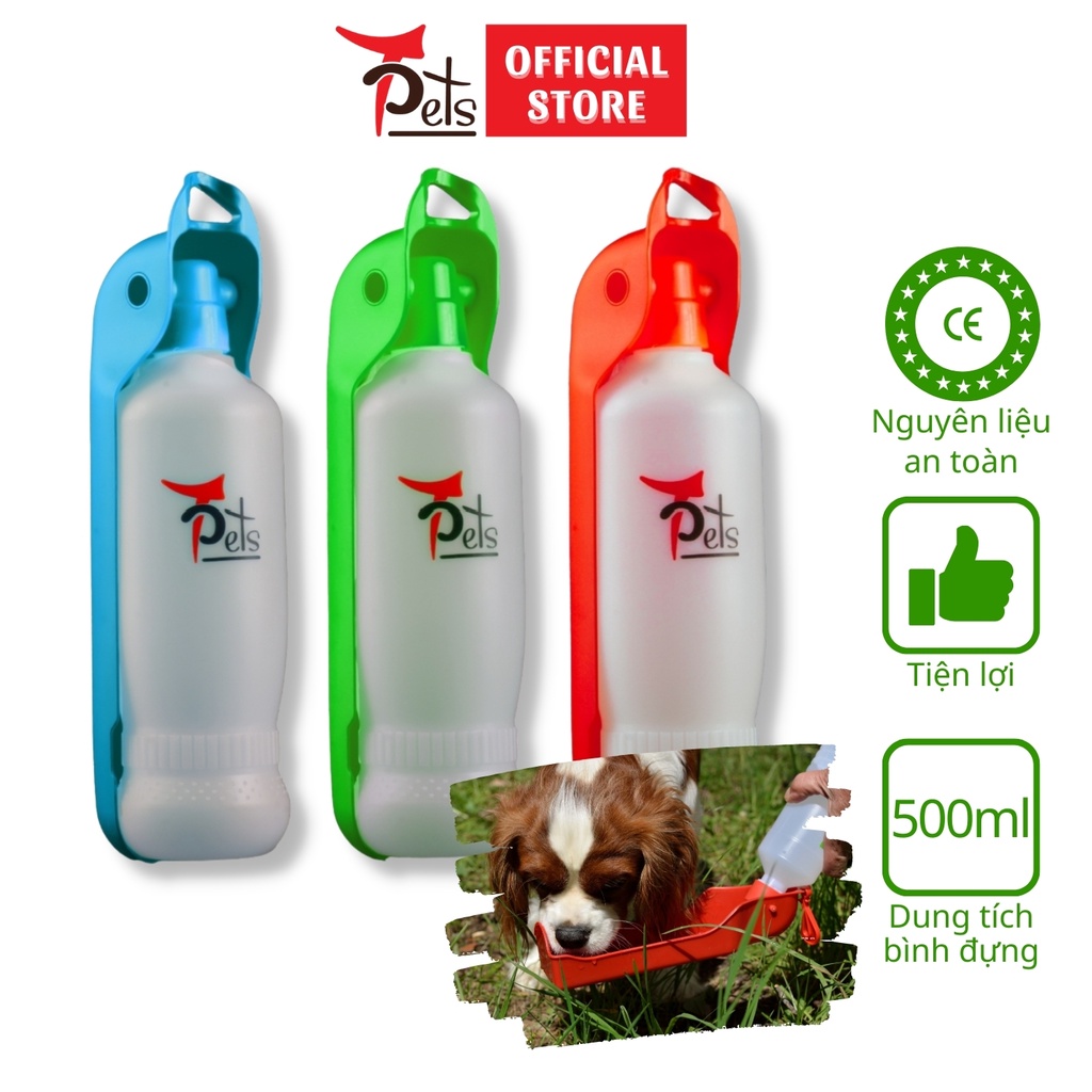 Bình nước có máng tiện lợi cho thú cưng hiệu TPets dung tích 500ml - TP100